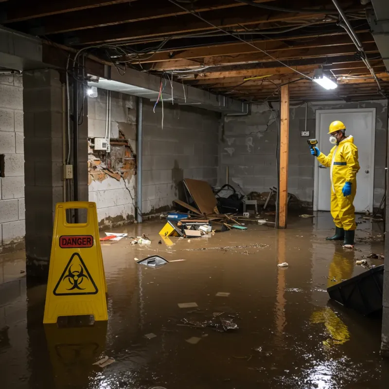 Flooded Basement Electrical Hazard in Dover, AR Property