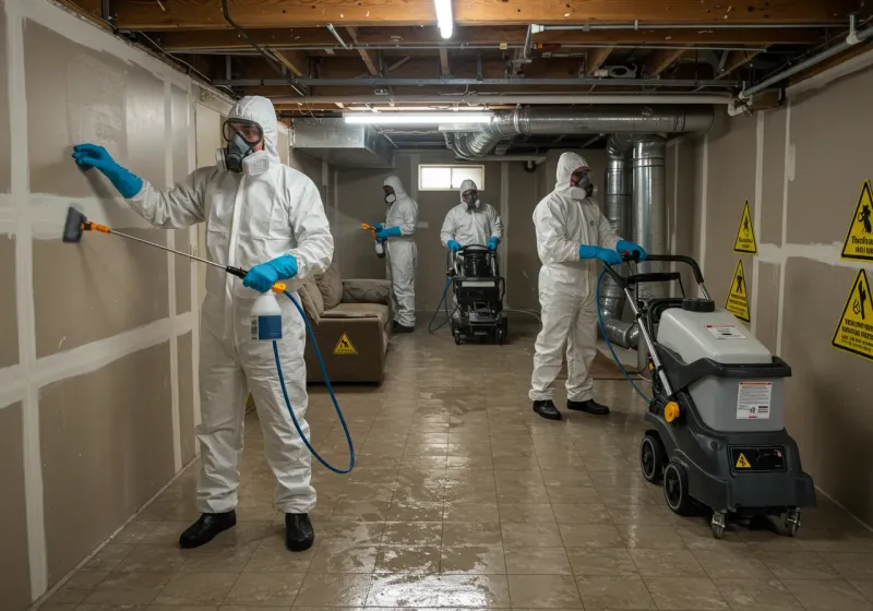 Basement Moisture Removal and Structural Drying process in Dover, AR